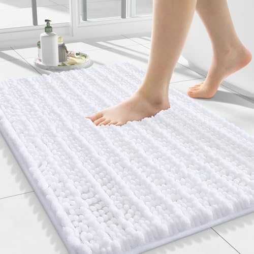 Smiry Bathroom Rugs 24X16, Extra Soft Rubber Backing Chenille Bath Mats by Smiry