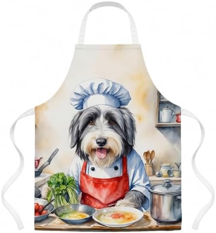 Caroline's Treasures Bearded Collie The Chef Apron Cooking Kitchen Server by CarolinesTreasures