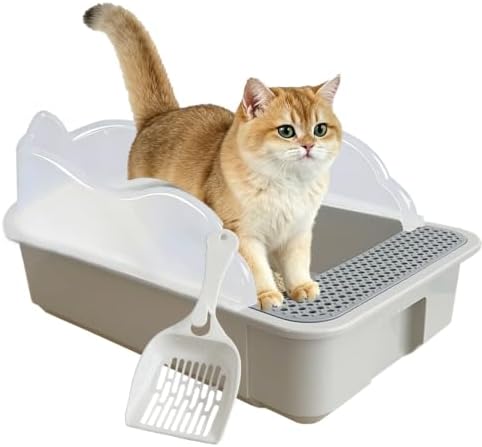 Open Cat Litter Box with High Side, Anti-Splashing Cats Litters Pan, Kitten by MUYG