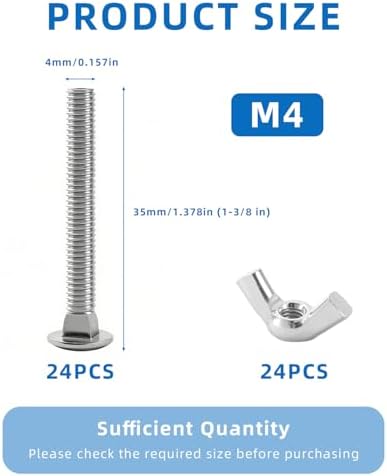 24 Sets M4 Pet Carrier Fasteners, Bolts - Image 2