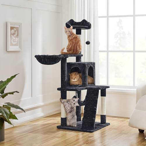 Yaheetech 54in Cat Tree Tower, Cozy Condo, Climbing Ladder & Hammock, Pet Play - Image 3