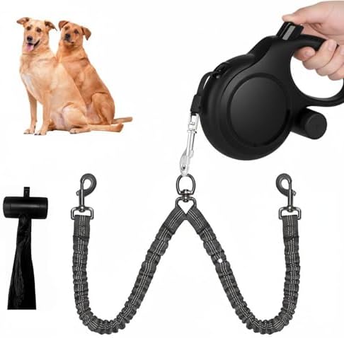16FT Dual Retractable Dog Leash 2 Medium Dogs by Unknown