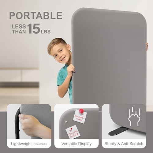 DECOLAB Standing Wall Room Dividers, Portable Partition - Image 4