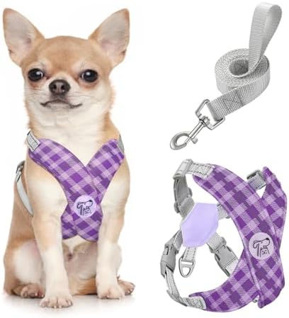 Pawaboo Small Dog Harness and Leash Set, Puppy Harness X-Frame Adjustable by Pawaboo