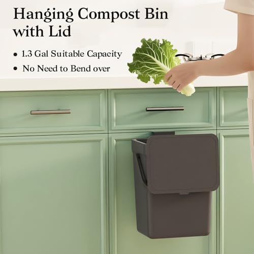 LALASTAR Countertop Compost Bin, Hanging Small Trash Can - Image 2