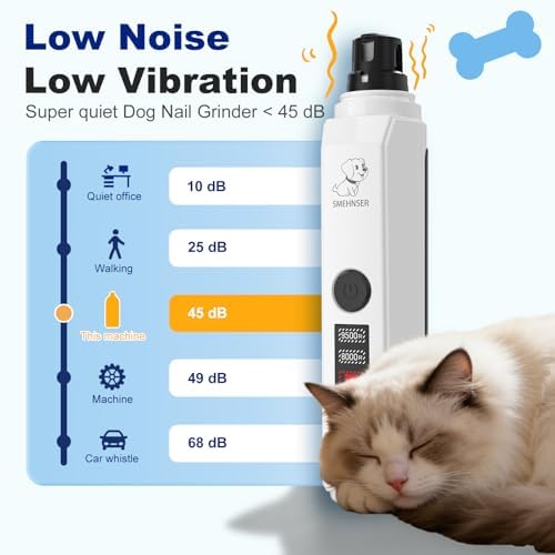 Silent Groom Pro Nail Grinder for Dog 2-Speed LED USB Rechargeable White - Image 3