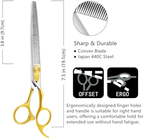 HASHIMOTO Grooming Scissors for Dogs, Dog Thinning Shears for Grooming - Image 2