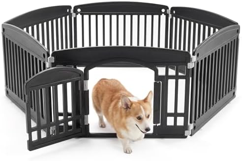 NEWBULIG 6 Panels 24 Inch Dog Playpen, Plastic Pet Play Pen Fence by NEWBULIG