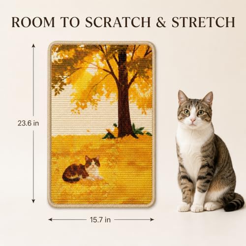 Sisal Cat Scratching Mat, Wall Mounted or Floor Scratch Pad, Non-Slip Backing - Image 3