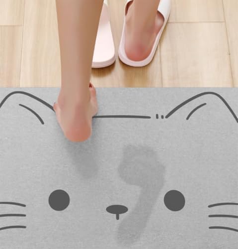 Cute Cat Stone Bath Mat, Non-Slip Diatomite Stone Shower Mat - Image 2