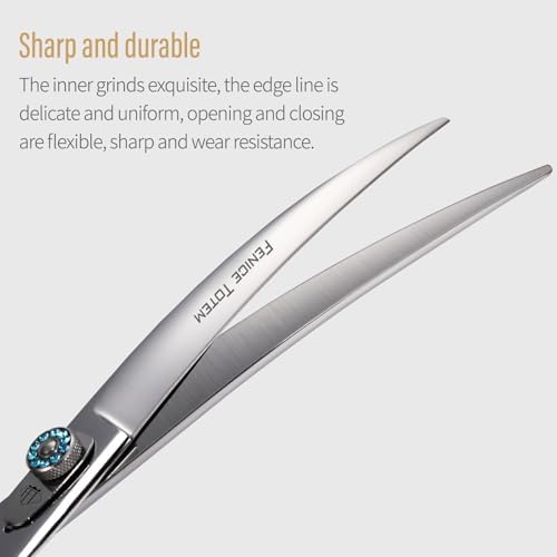 Professional Pet Grooming Curved Scissors, JP440C Alloy Steel, Sharp and Durable - Image 4