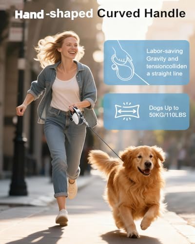 26 ft Retractable Dog Leash for Large Dogs, Steel Extender - Image 2