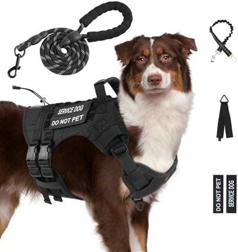 No Pull Tactical Dog Harness for Large Dogs, Service Dog Vest by Yungaspy