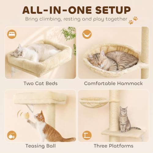PawHut Cat Wall Shelves for Indoor Kittens Climbing Sleeping - Image 4
