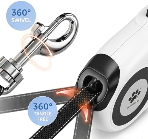 16 ft Retractable Dog Leash for Extra Large Dogs up to 130 lbs, Tangle-Free - Image 4