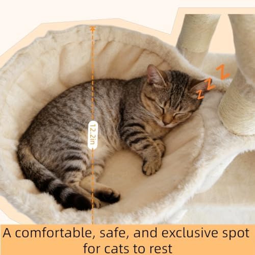 Cat Tree, 68-Inch Cat Tower for Indoor Cats, Plush Multi-Level Cat Condo - Image 4