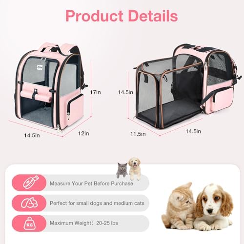 Large Cat Backpack Carrier Expandable Foldable Pet Carrier Backpack - Image 2