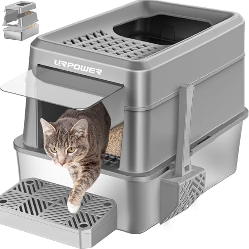 URPOWER Extra Large Stainless Steel Litter Box by URPOWER
