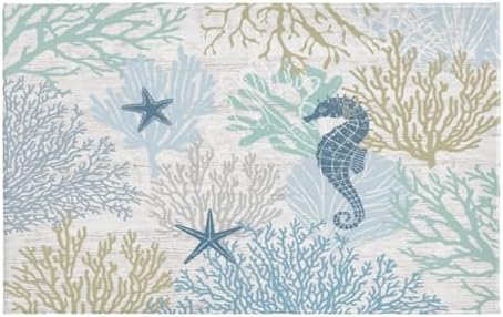Giwawa Summer Coral Bath Rug Coastal Starfish Bathtub Mat Extra Soft Washable by Giwawa