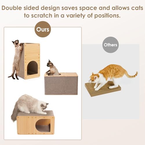 EHEYCIGA Cardboard Cat Scratcher House, 20-Inch Cat Scratch pad - Image 4