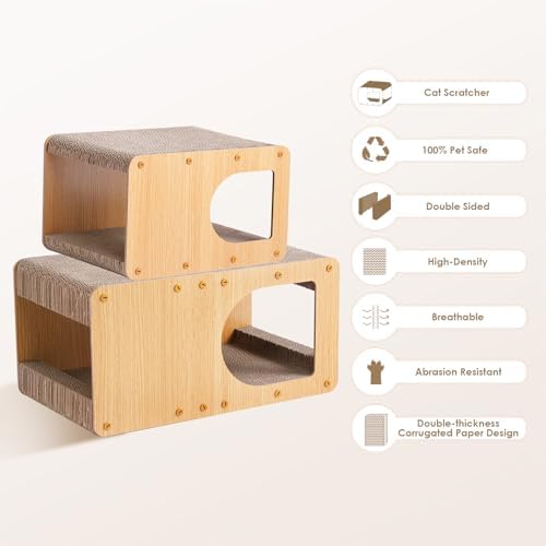 EHEYCIGA Cardboard Cat Scratcher House, 20-Inch Cat Scratch pad - Image 2