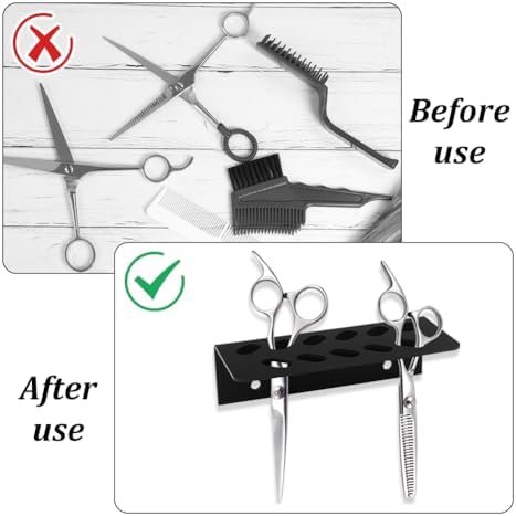 AHANDMAKER 2 Pack Acrylic Wall Mounted Scissor Holder Salon Shear Organizer - Image 4