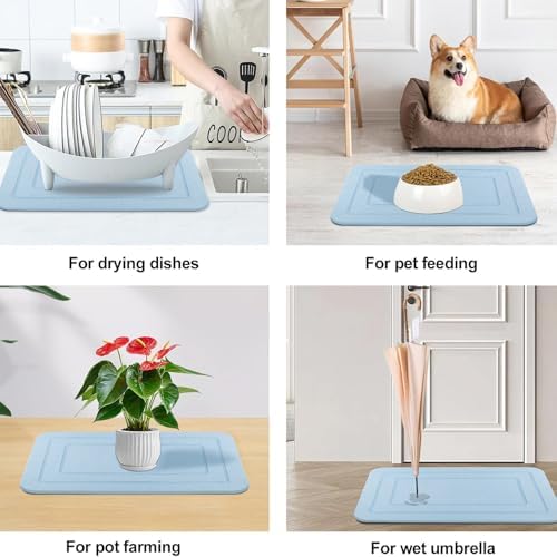 2 Pack Diatomaceous Earth Bath Mat, Stone Shower Mat, Non-Slip Super Absorbent - Image 6