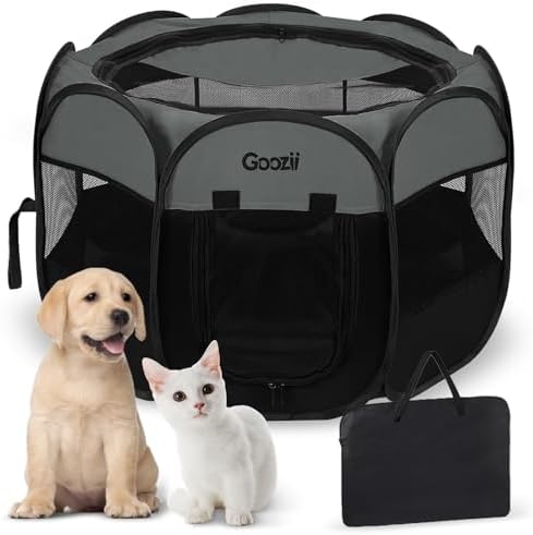 Goozii Portable Puppy Playpen Indoor, Small Dog Playpen, Pop Up Kitten Cat Play by Goozii