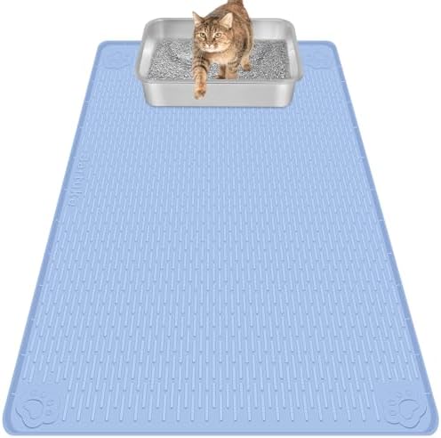 Silicone Cat Litter Mat for Litter Box 40”x28” Large Cat Mat by Bartuke