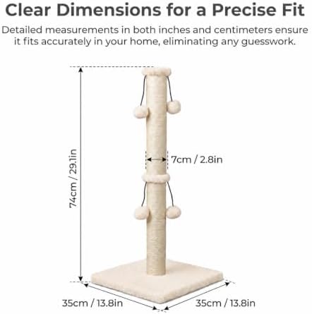 Dimaka 29'' Cat Scratching Post, Sisal Post - Image 2