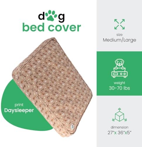 Molly Mutt Tan Cute Dogs Dog Bed Cover, Non-Toxic & 100% Cotton - Image 2