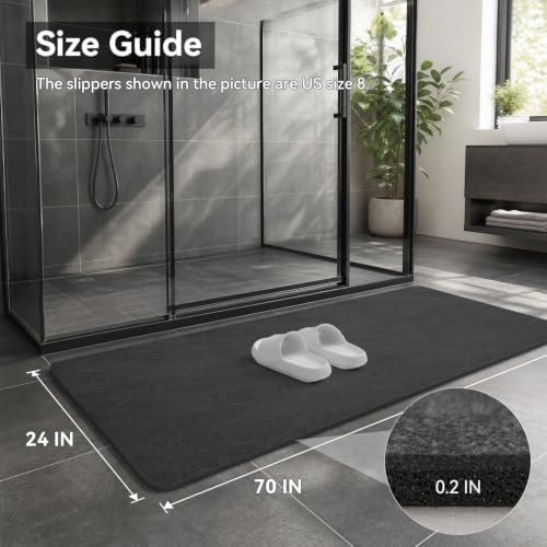 MontVoo -Bath Mat Rug-Rubber Backing Non Slip Quick Dry Absorbent Thin Bathroom - Image 2