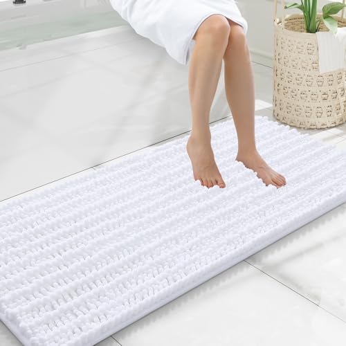 Smiry Bathroom Rugs 47X20, Extra Soft Rubber Backing Chenille Bath Mats by Smiry