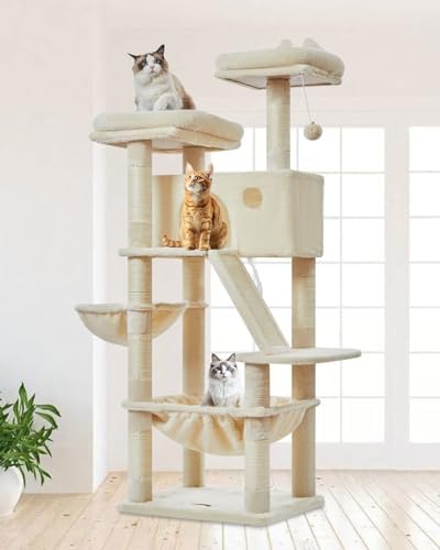 Taoqimiao Sturdy Cat Tree, 58In Cat Tower by Taoqimiao