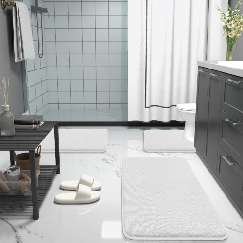 OLANLY Memory Foam Bathroom Toilet Rug U-Shaped 24x20, Absorbent Mat - Image 6