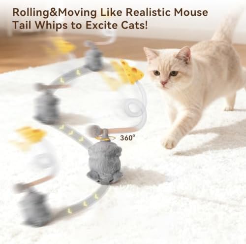 Migipaws Interactive MigiMouse Cat Toy 360° Rolling & Spin - Image 2