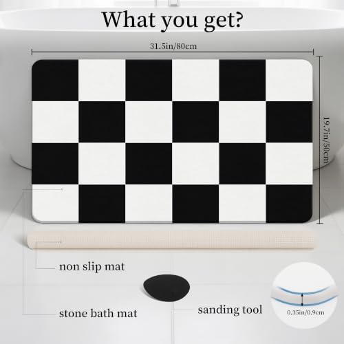 THMINS Extra Large Stone Bath Mat - Image 4