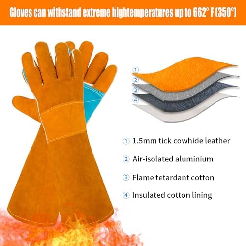 17.7In Cat Gloves, Animal Handling Gloves Bite Proof - Image 3
