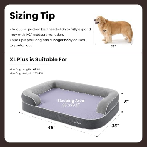 LE SURE RealOrtho™ XL Plus 3-Layer Orthopedic Extra Large Dog Bed - Image 5