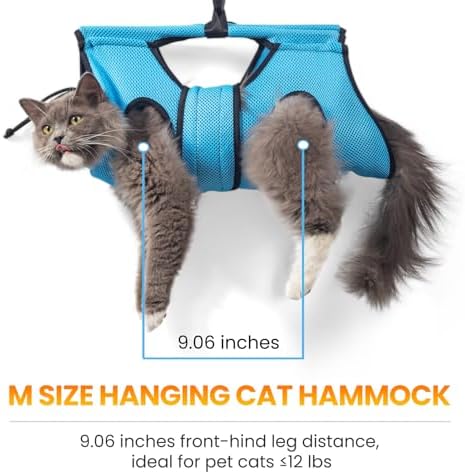Pet Grooming Hammock for 5-11 lbs Pets, Door-Hook Hanging - Image 5