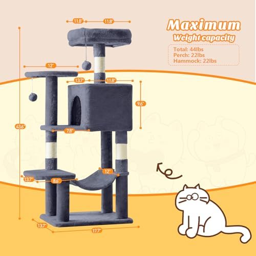 44 Inch Small Cat Tree Tower for Indoor Cats and Kittens - Image 2