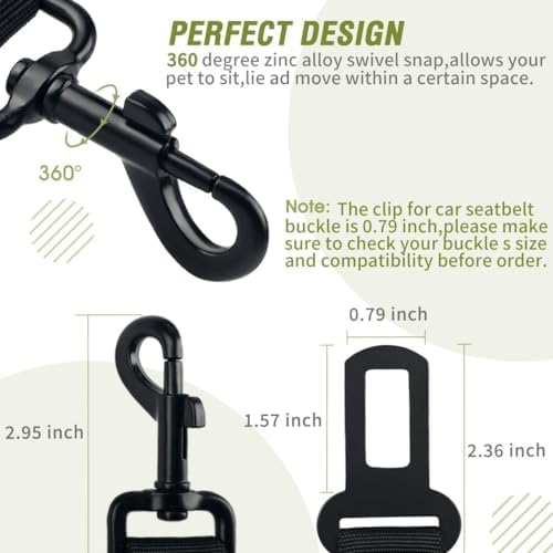 COOYOO Dog Seat Belt, Retractable Dog Car Harness Seat Belt - Image 5