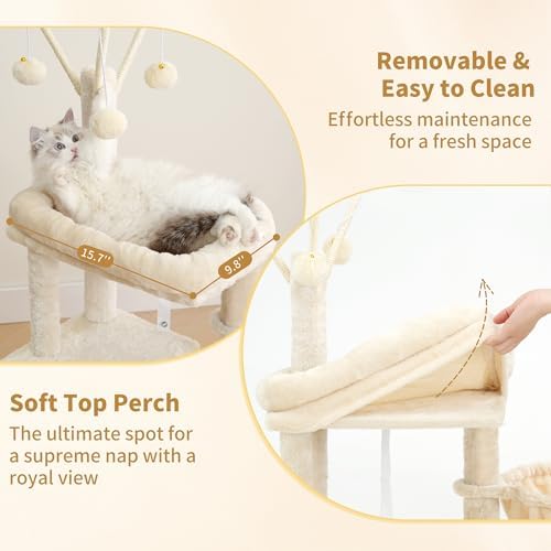 Heybly Cat Tree, 45.3" Cat Tower - Image 4