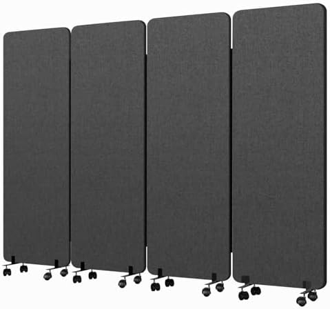 4 Panel Soundproof Room Divider, Portable Acoustic Office Divider by YASRKML