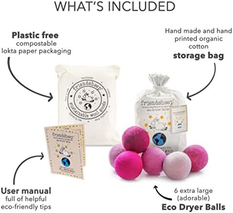 Friendsheep Wool Dryer Balls, Organic Reusable Fabric Softener Alternative - Image 4
