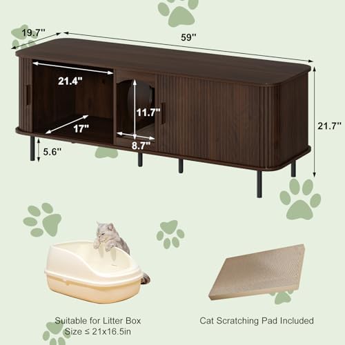 Double Cat Litter Box Enclosure Furniture - Image 6