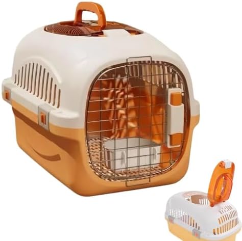 Hard Cat Carrier for Large Cats up to 20 lbs, Top Loading Plastic Pet Travel by minnko