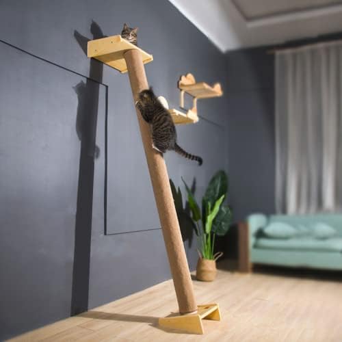 SHENGOCASE Modern 78.7“ Tall Leaning Cat Tree Tower Scratching Post Pillar - Image 5