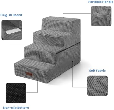 Aodisman Dog Steps for Bed & Couch, 18.5" H 4-Step Pet Stairs for Small Dogs - Image 7
