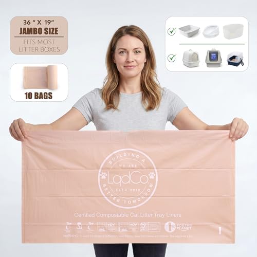 Plant-Based Home Compostable Cat Litter Box Liners, Jumbo XL 36" x 19" - Image 2